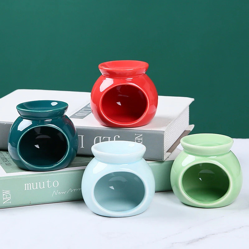 Ceramic Oil Burner - Brûleur d'arômes en porcelaine, mini porte-bougie,